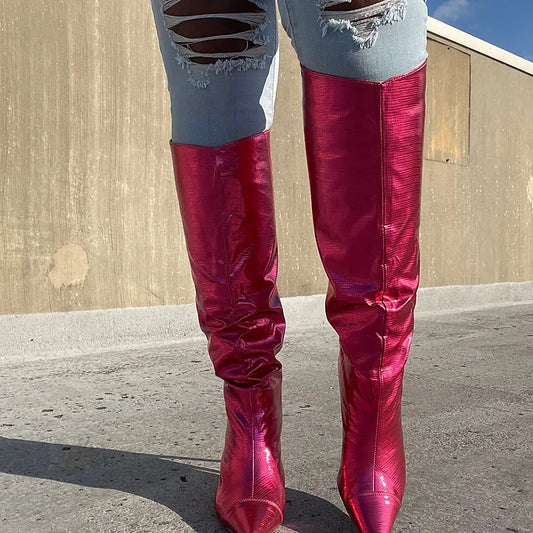 “BELLA” Pink Metallic Boot