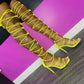 "JAY" Yellow Thigh High Strappy Heel