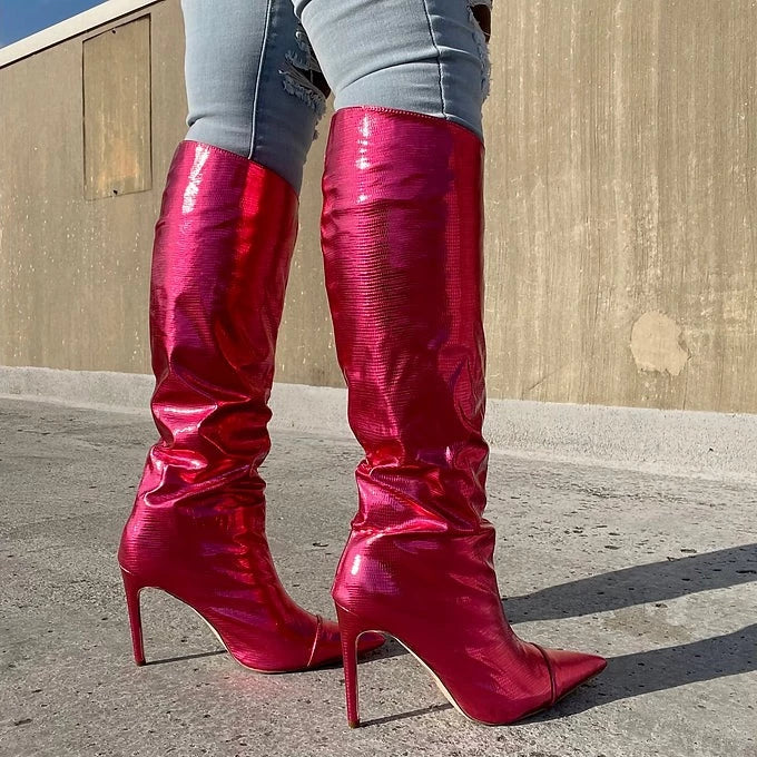 “BELLA” Pink Metallic Boot